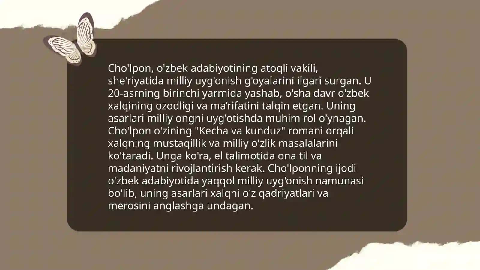 Cho'lpon she'riyati taxlili 4
