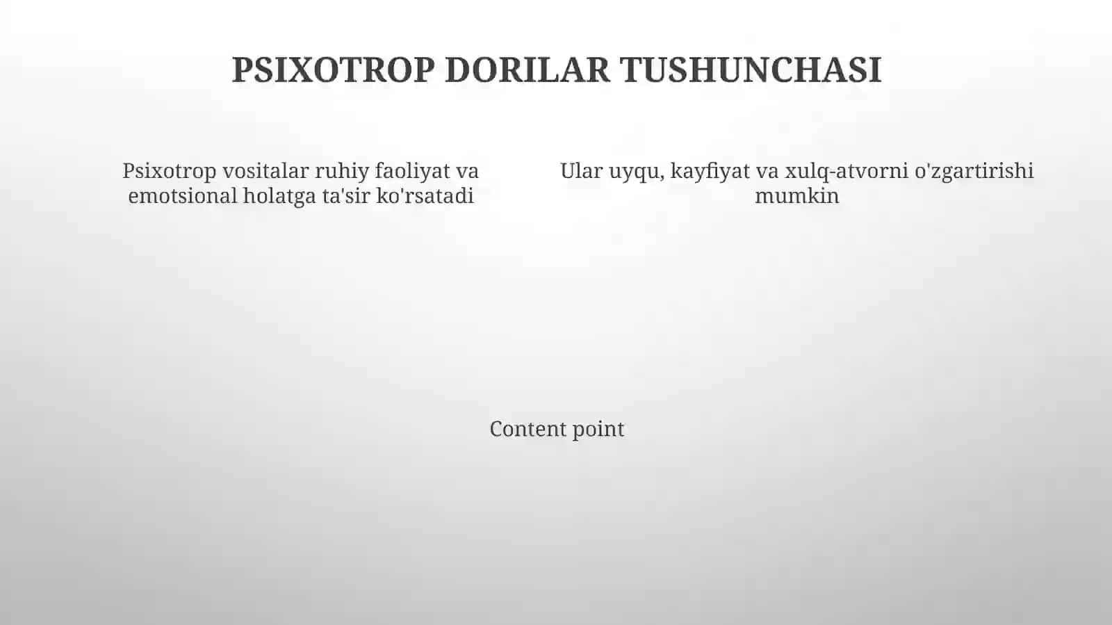 Psixotrop dori vositalarning klinik farmakalogiyasi 4