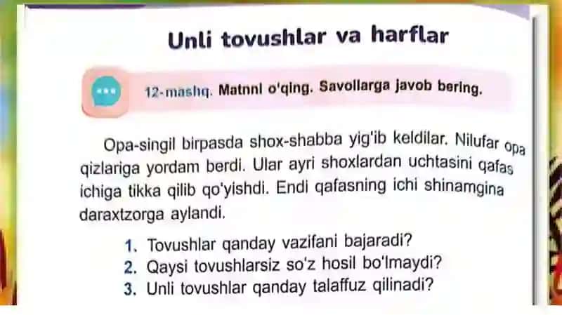 Unli tovushlar va harflar 4