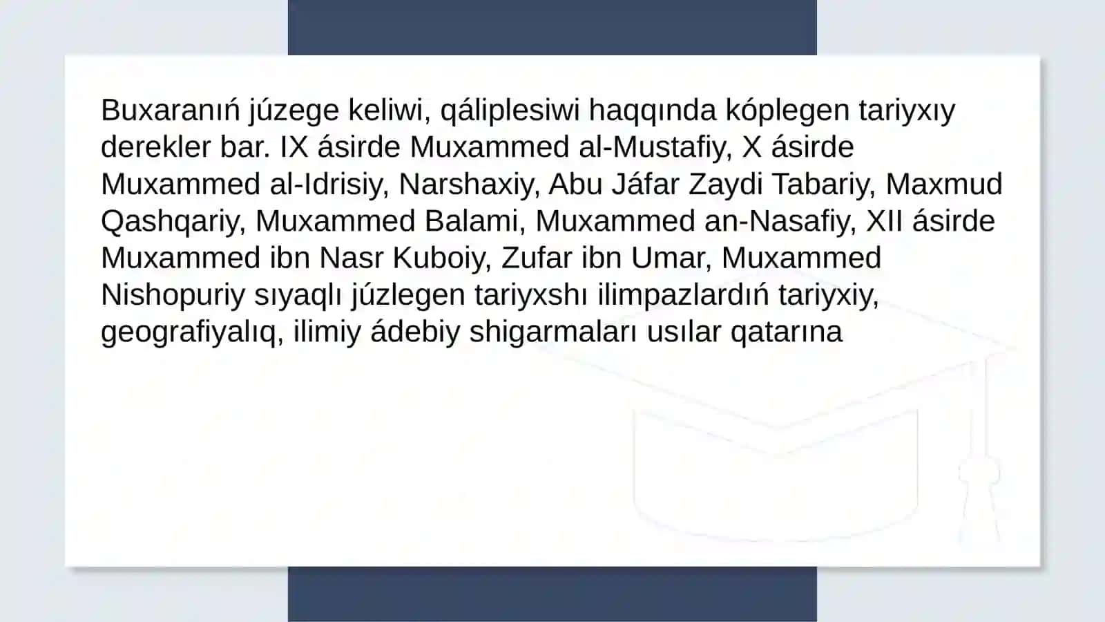 Buxaranin' IX-XII asirler materialliq ma'deniyati 4