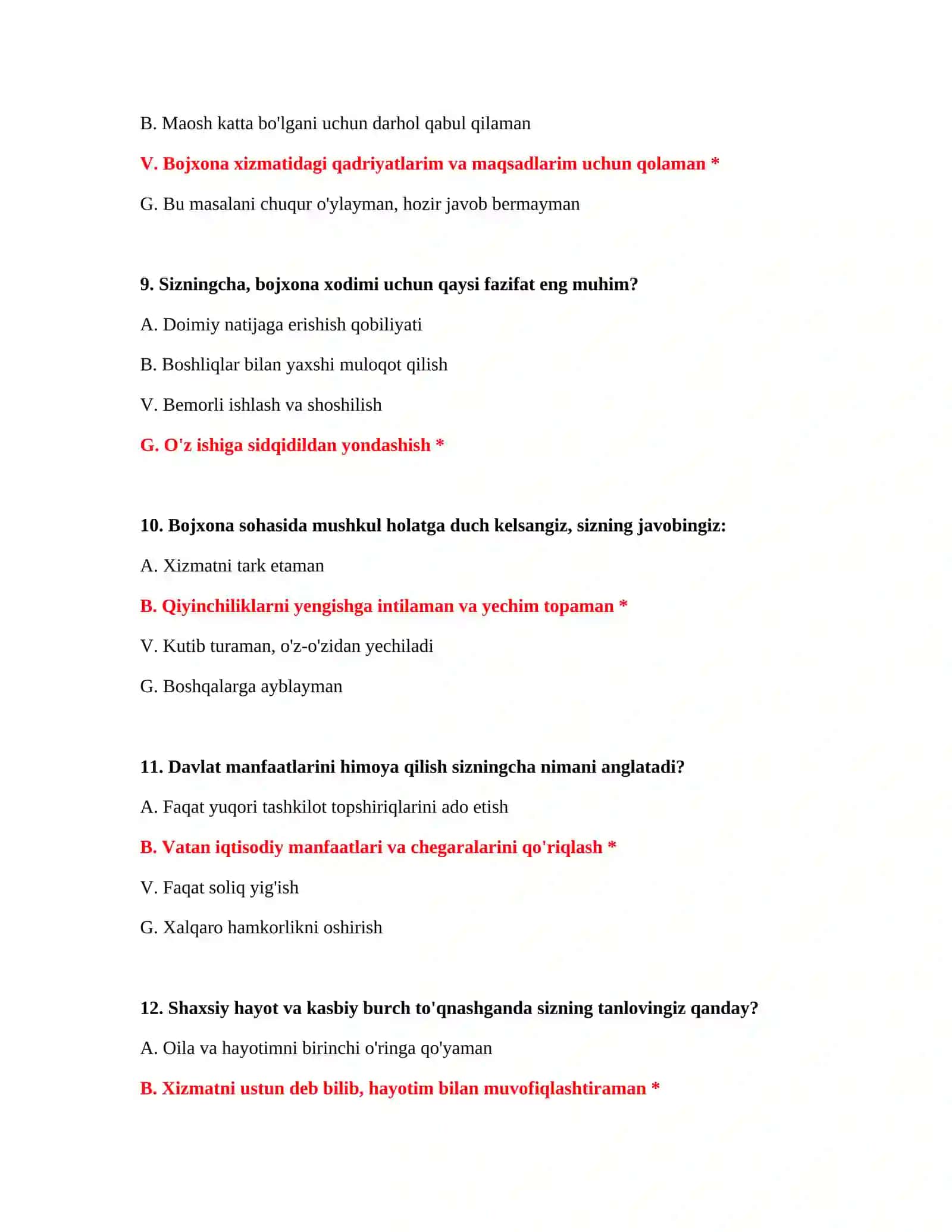 Bojxona mantiqiy test online 4
