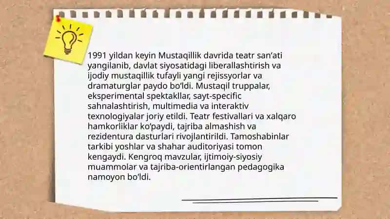 Mustaqillik Yillarida San'at Sohasidagi Rivojlanishlar 4