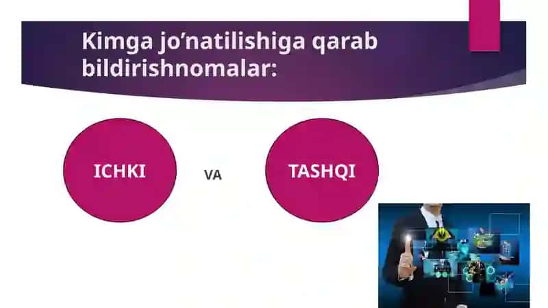Bildirishnoma yozilishi tartibi va qolipli shakli 4