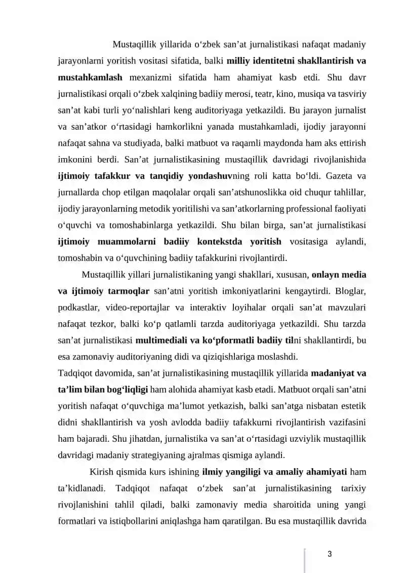O‘ZBEK SAN’AT JURNALISTIKASI MUSTAQILLIK YILLARIDA 4