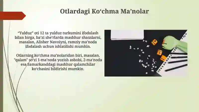 Ot so’z turkumining ma’no turlari 4