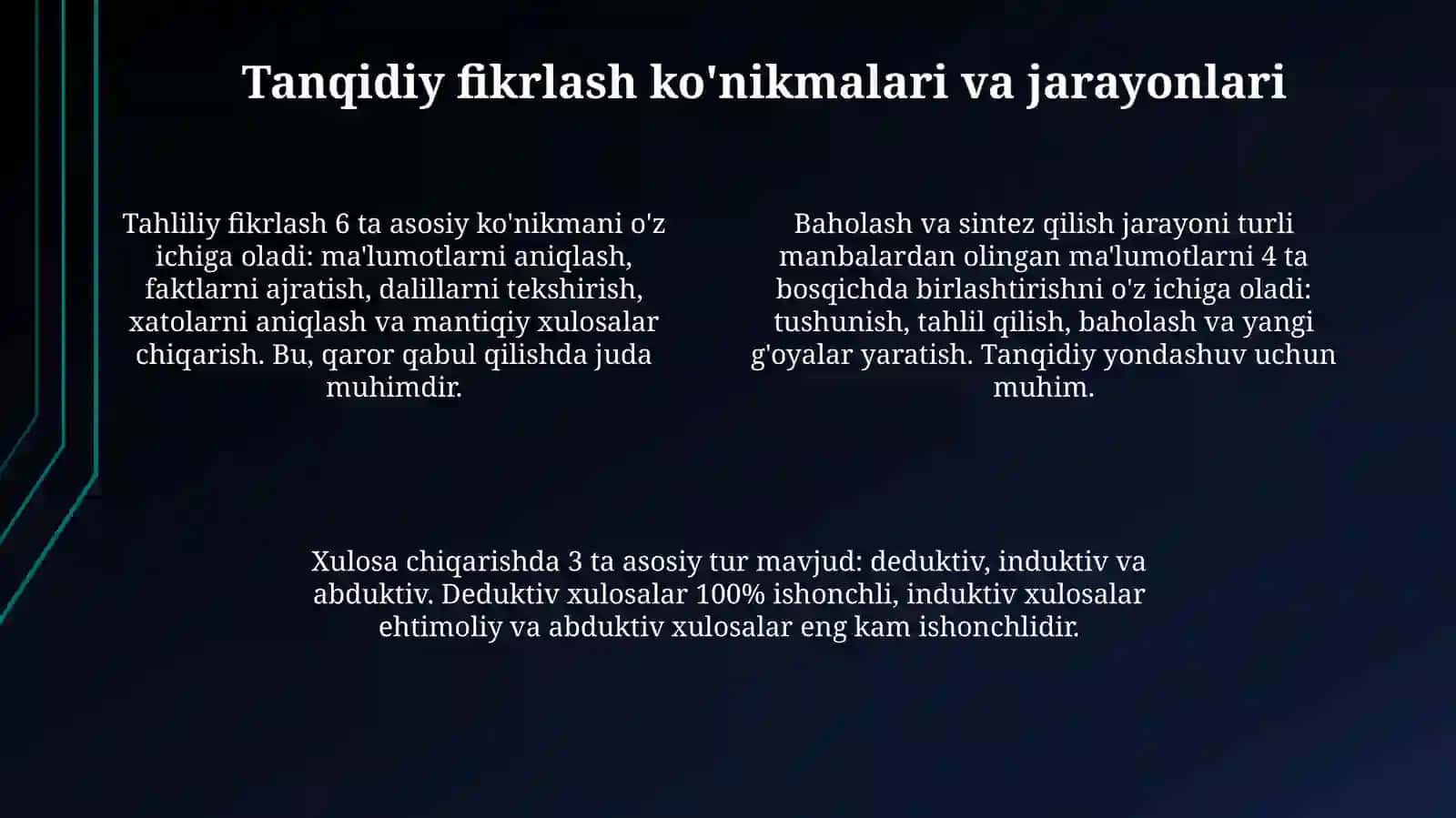 Tanqidiy fikrlash 4
