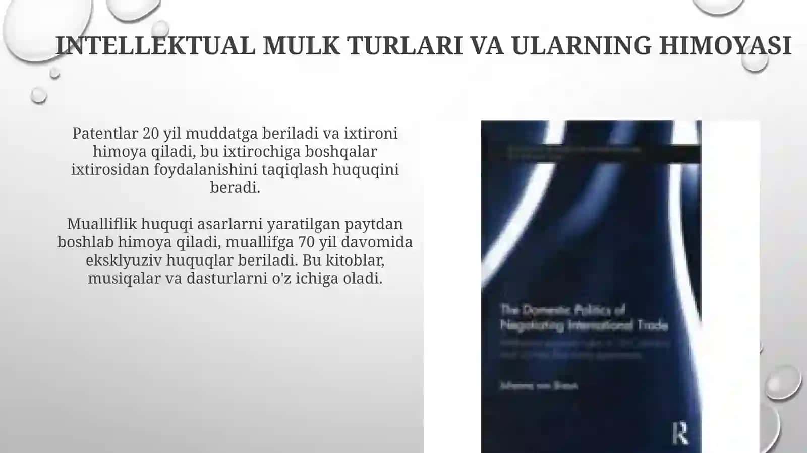 Intellektual mulkning xalqaro savdosi 4