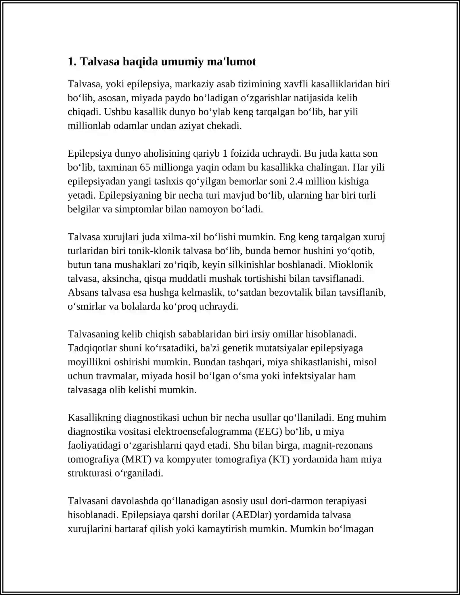 TALVASA XURUJI TURLARI, UNI DAVOLASHDA ISHLATILADIGAN DORI VOSITALARI 4