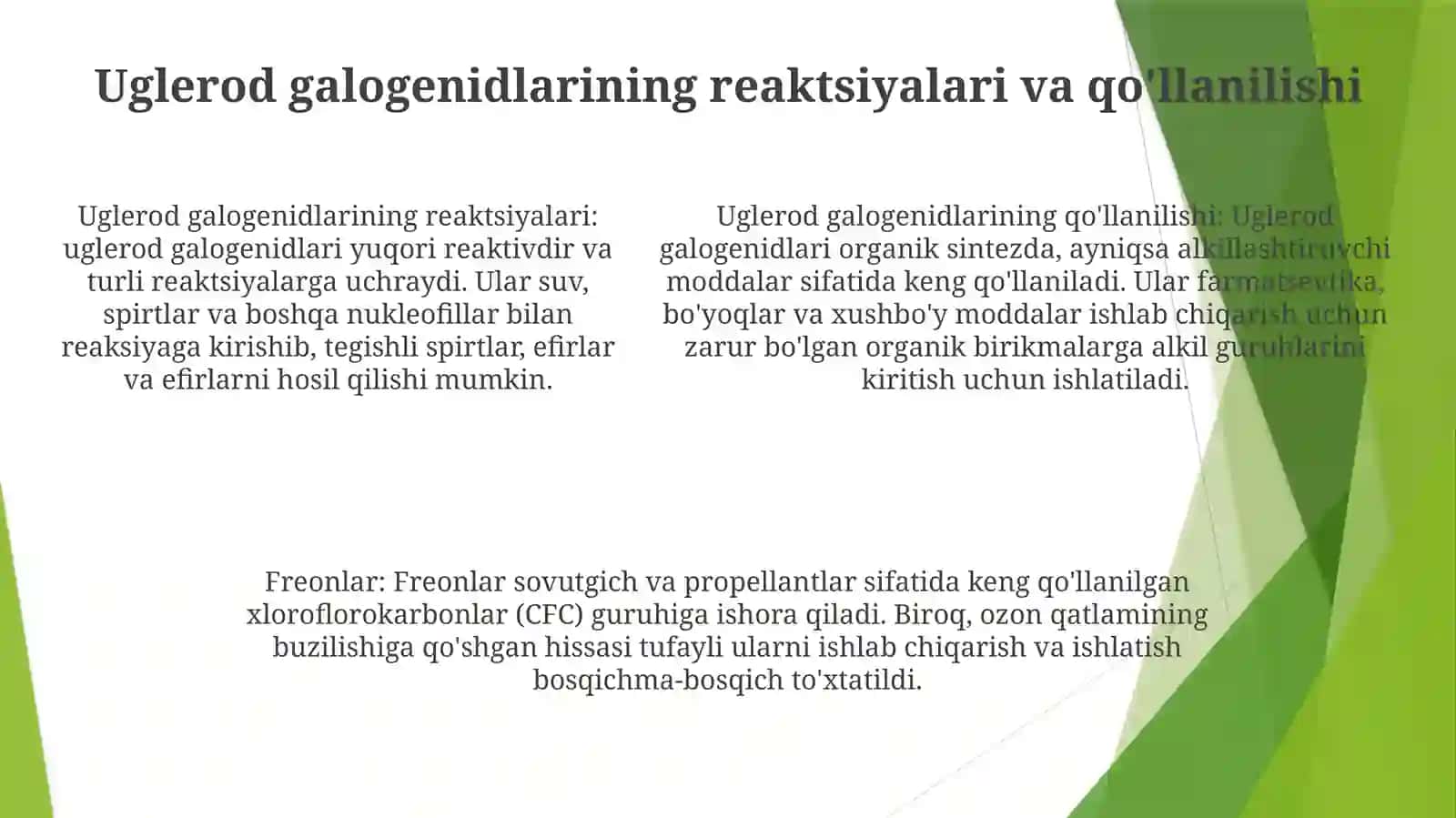 Uglerod Galogenidlari Freonlar 4
