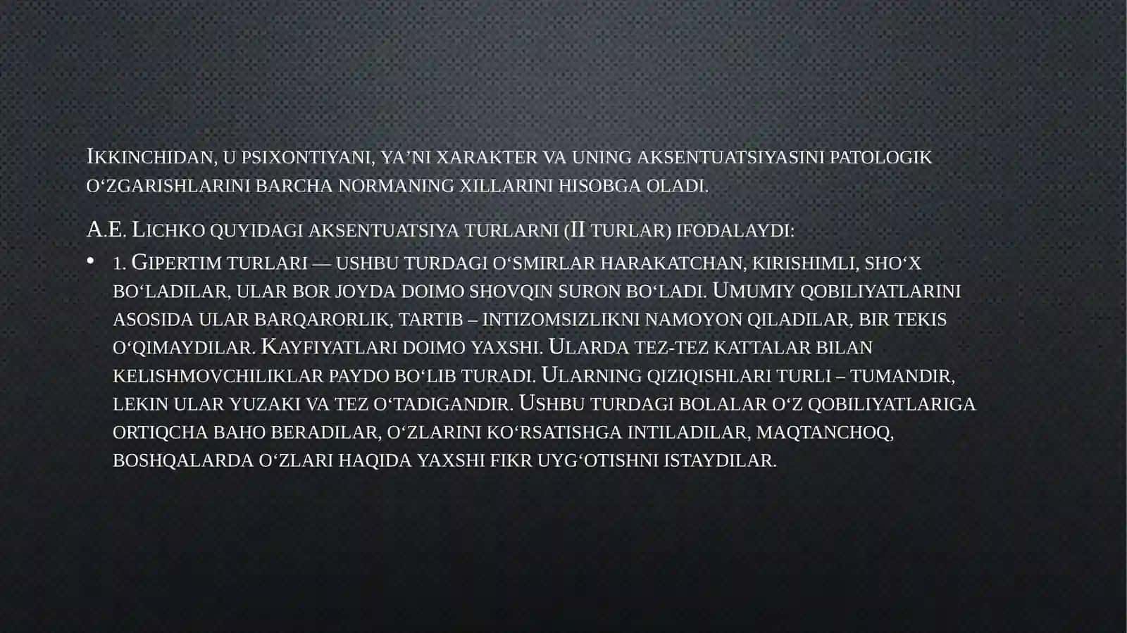 XARAKTER AKSETUANSIYASI O‘RGANISH 4