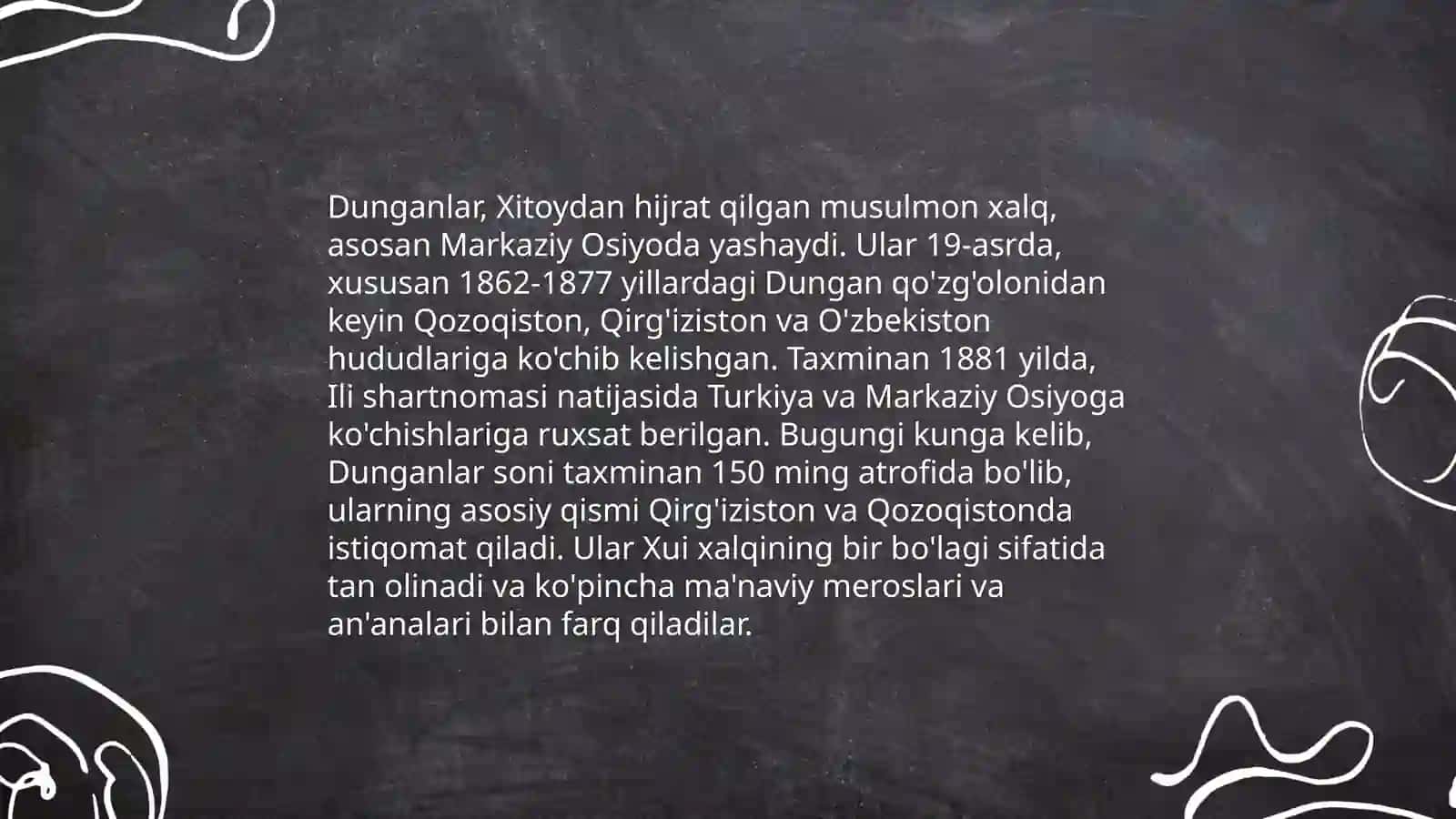 Oʻrto Osiyo etnografik guruxlari: uygʻurlar va dunganlar 4