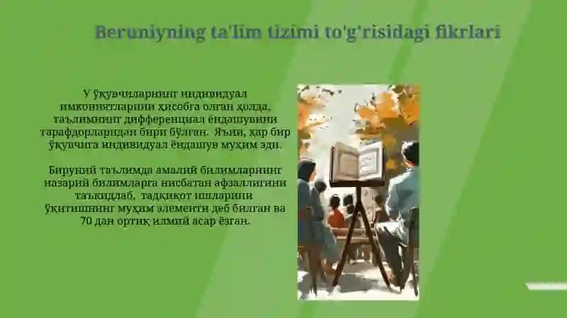 Abu Rayxon Beruniyning pedagogik qarashlari 4
