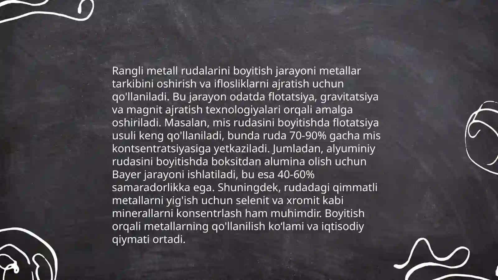 Rangli metallar ishlab chiqarish texnalogik jarayonlari 4