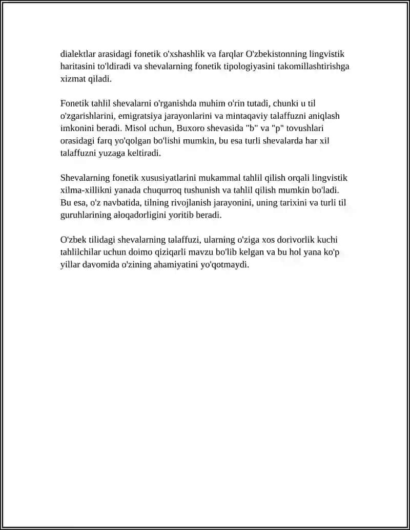 SHEVALARNING LINGVISTIK TAHLILINI TUZISH 4