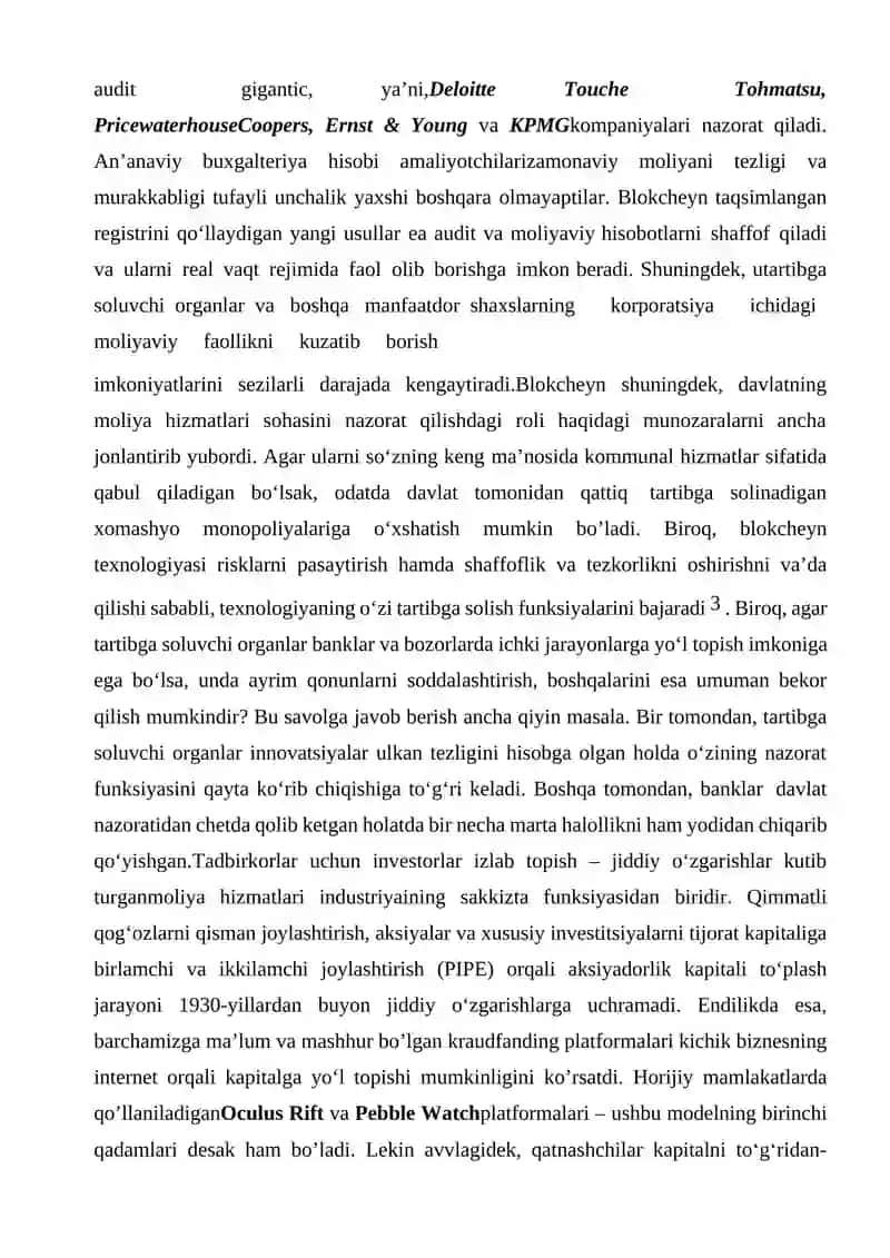 RAQAMLI IQTISODIYOTDA MOLIYAVIY TEXNOLOGIYALAR 4