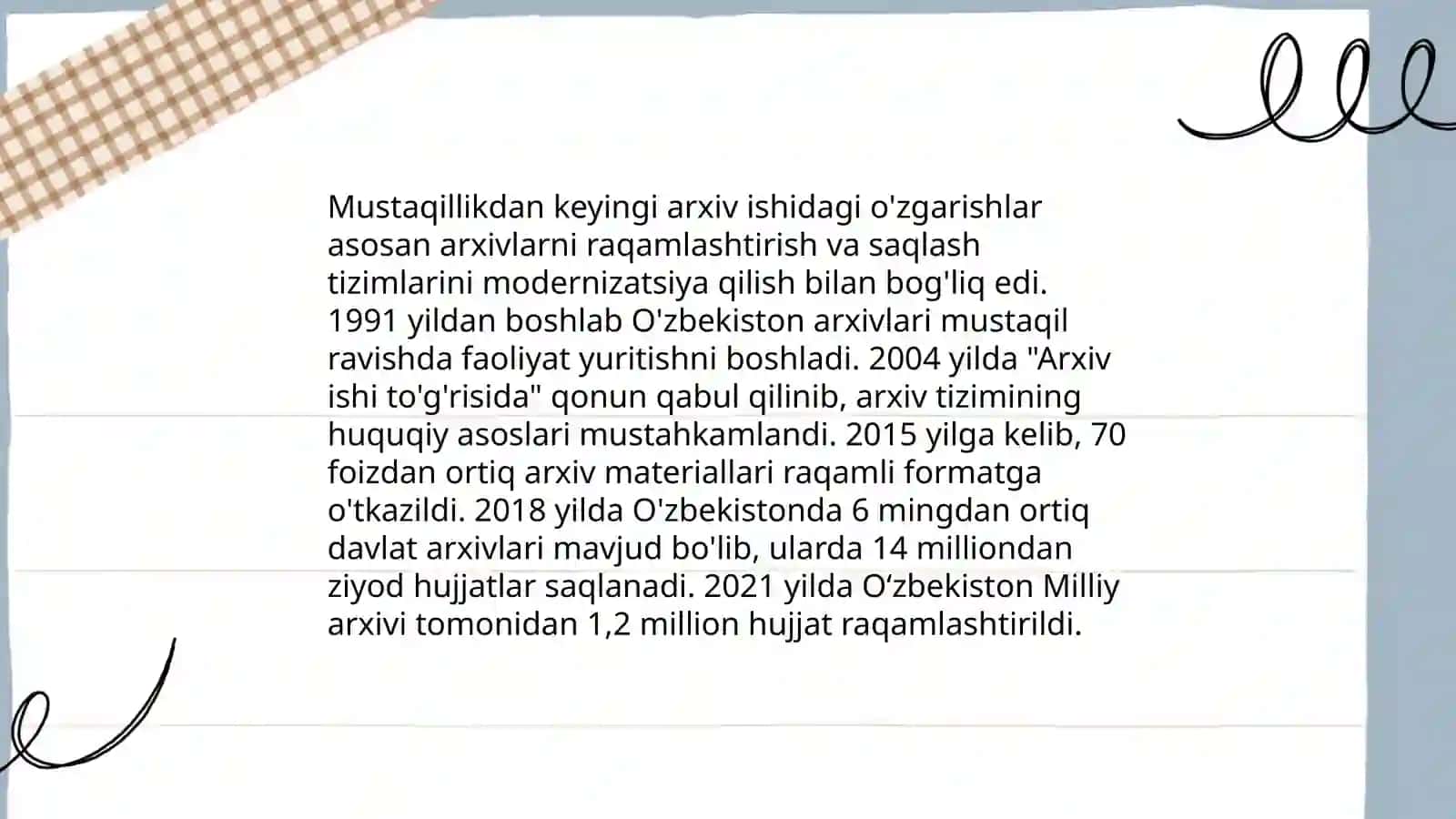 O'zbekiston arxiv ishi tarixi 4