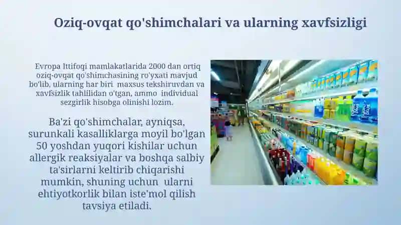 Oziq -ovqat mahsulotlarini kimyoviy tartibi 4