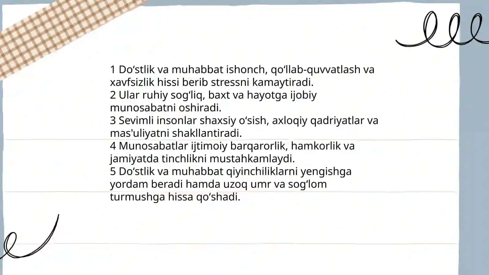 Doʻstlik va muhabbatni qadrlash 4