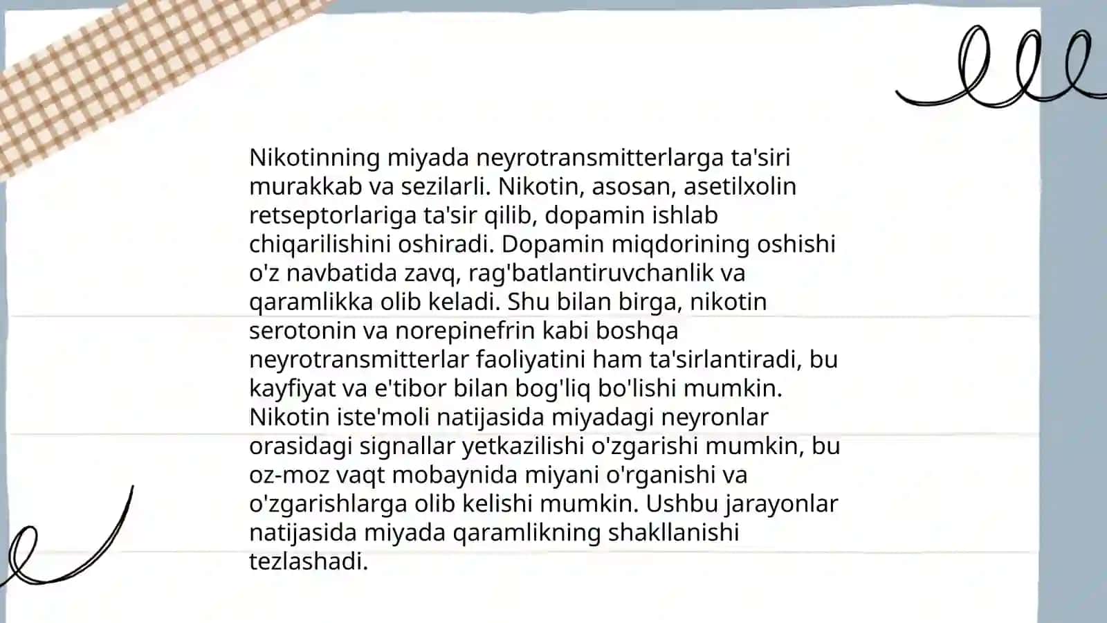 Nikotin va nerv tizimi 4