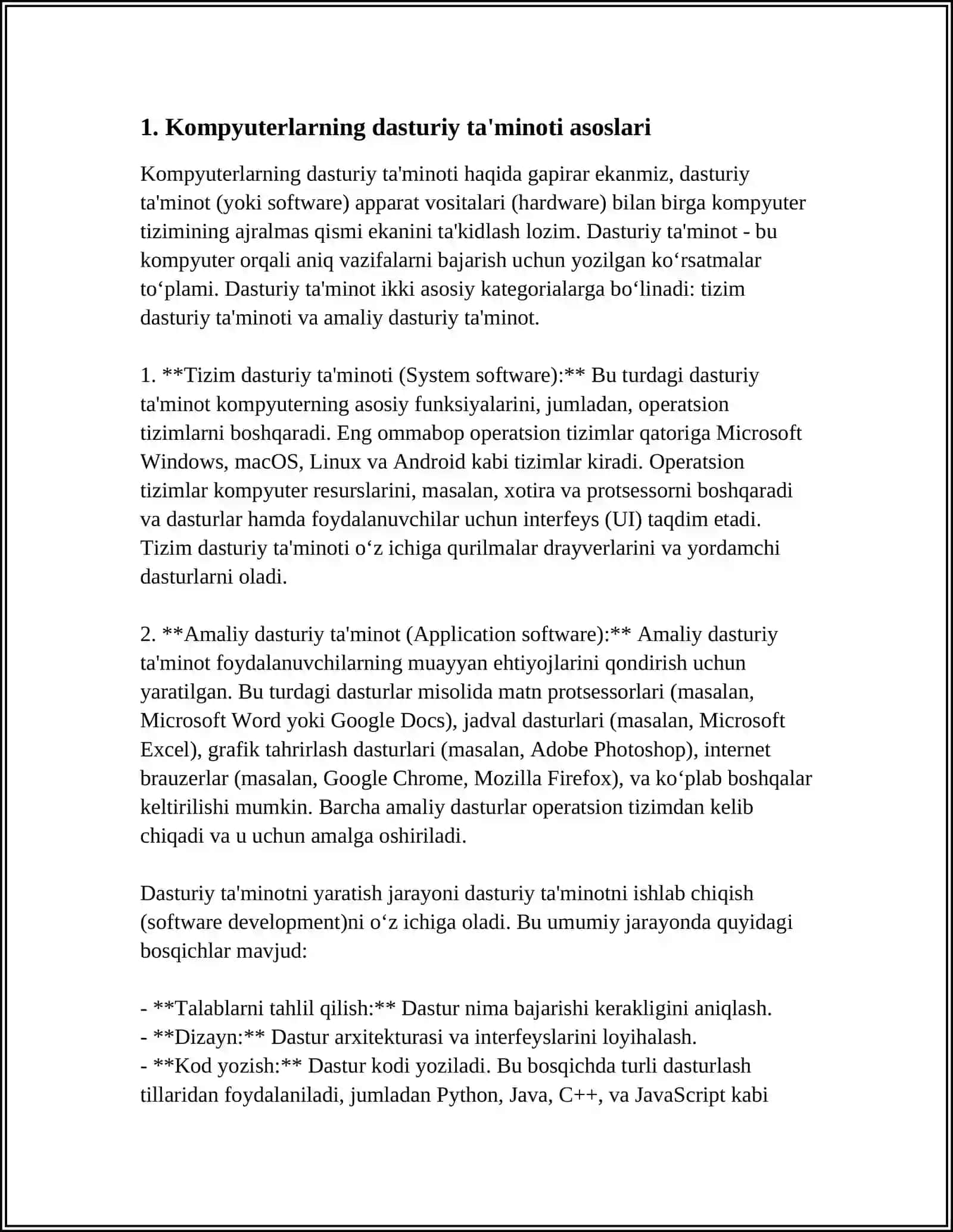 KOMPYUTERLARNING DASTURIY TA'MINOTI 4