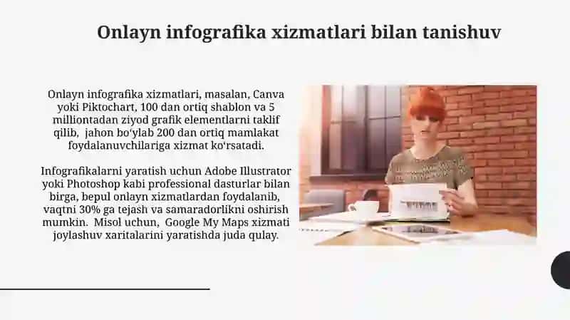 Infografika yaratishda onlayn xizmatlarlar bilan ishlash 4