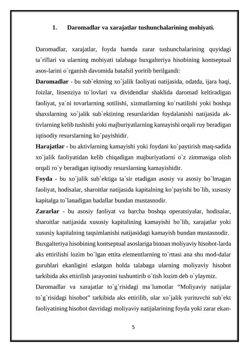 Daromadlarni tan olish usullari 4