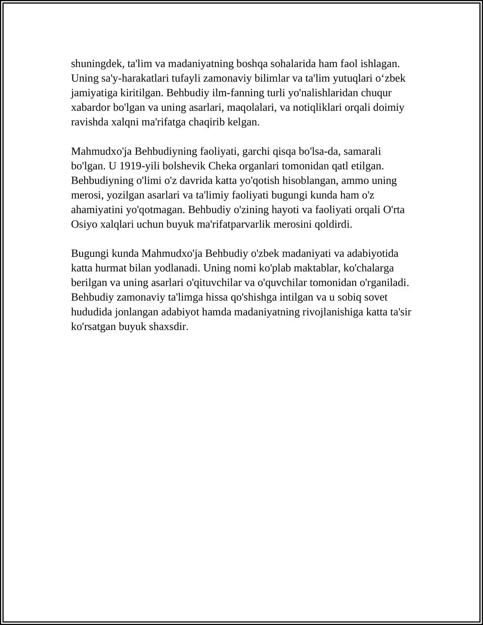 MAHMUDXOJA BEXBUDIY HAYOTIY YOLI 4