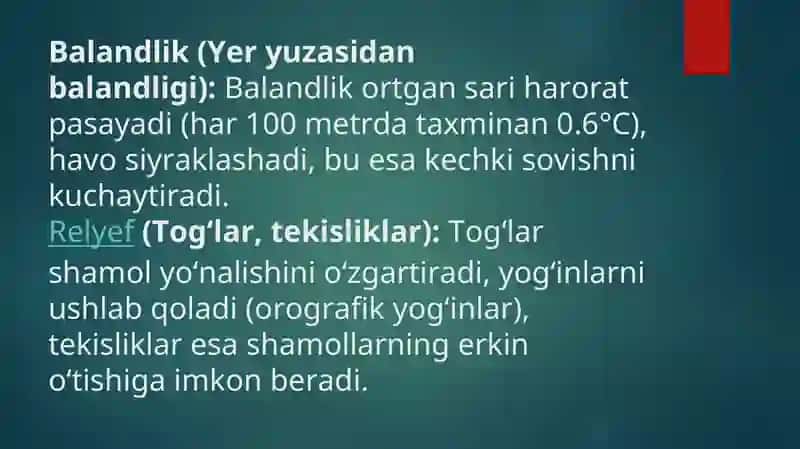 Iqlimning Geografik Omillari 4