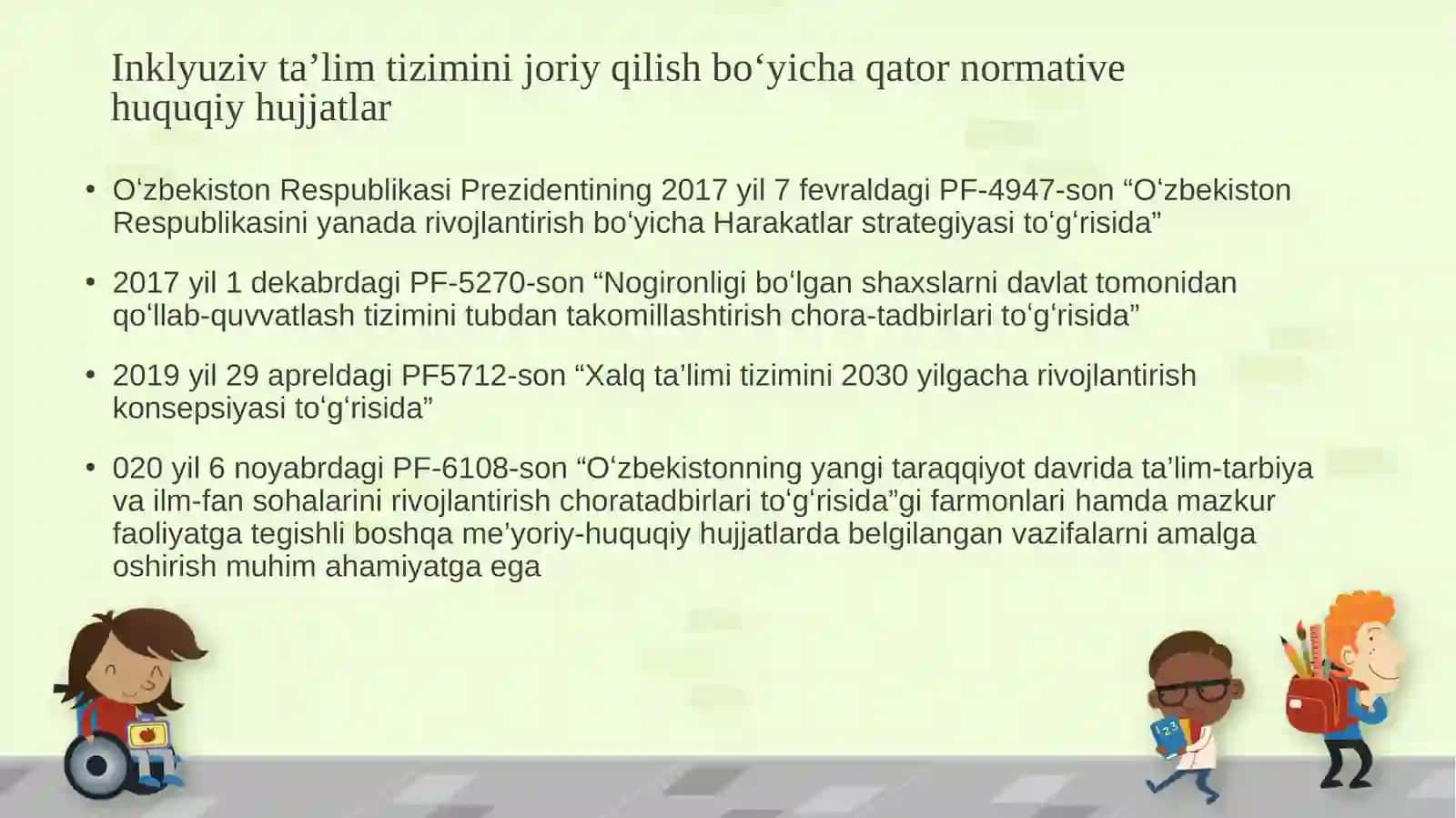 Inklyuzivta’limning huquqiy-me’yoriy asoslari 4