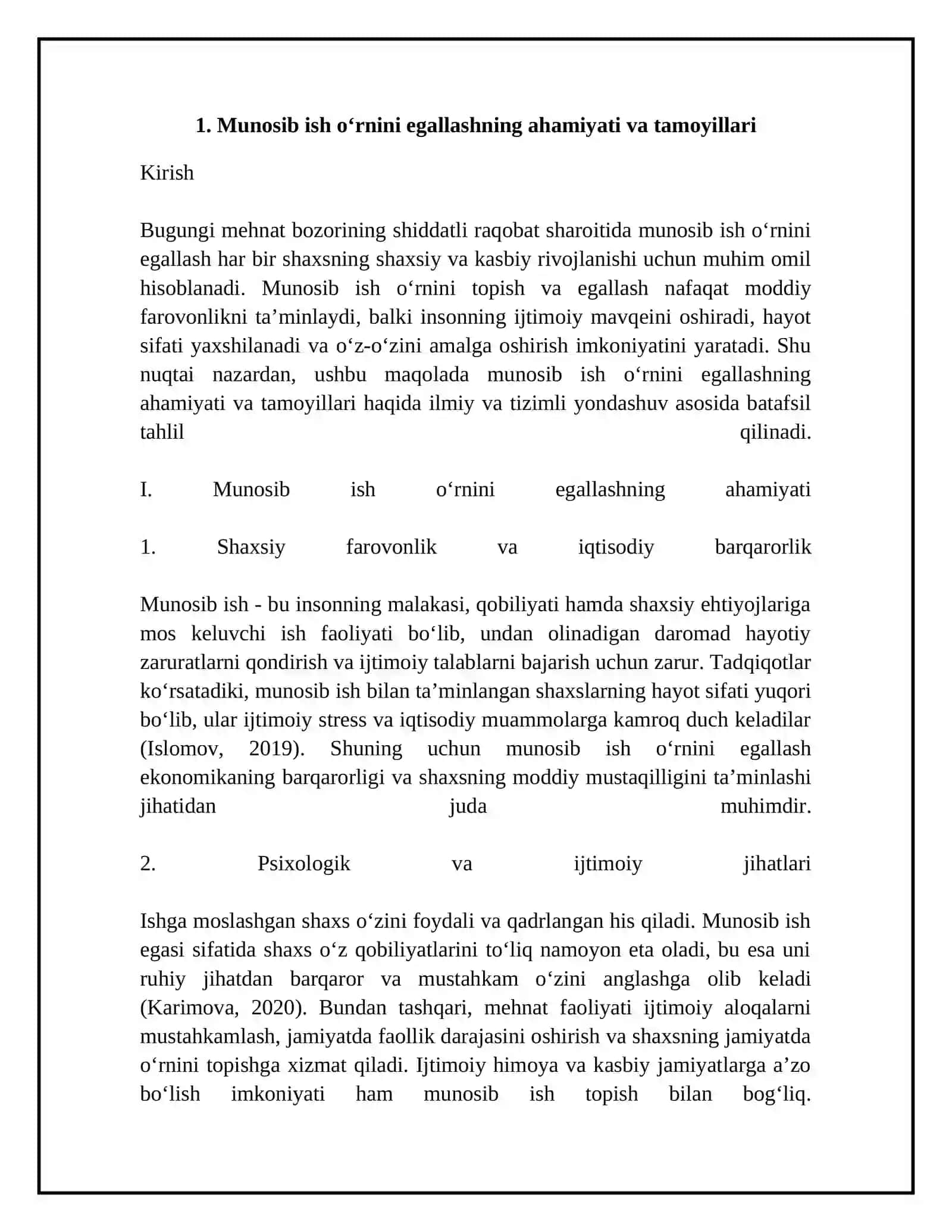 Munosib ish õrnini egallash va kasbiy rivojlanish 4
