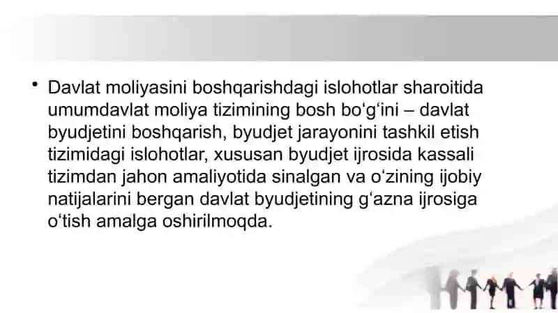 Davlat byudjeti gʻazna ijrosining mazmuni, mohiyati va ahamiyati 4