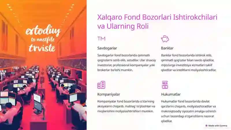 Xalqaro Fond Bozorlari 4