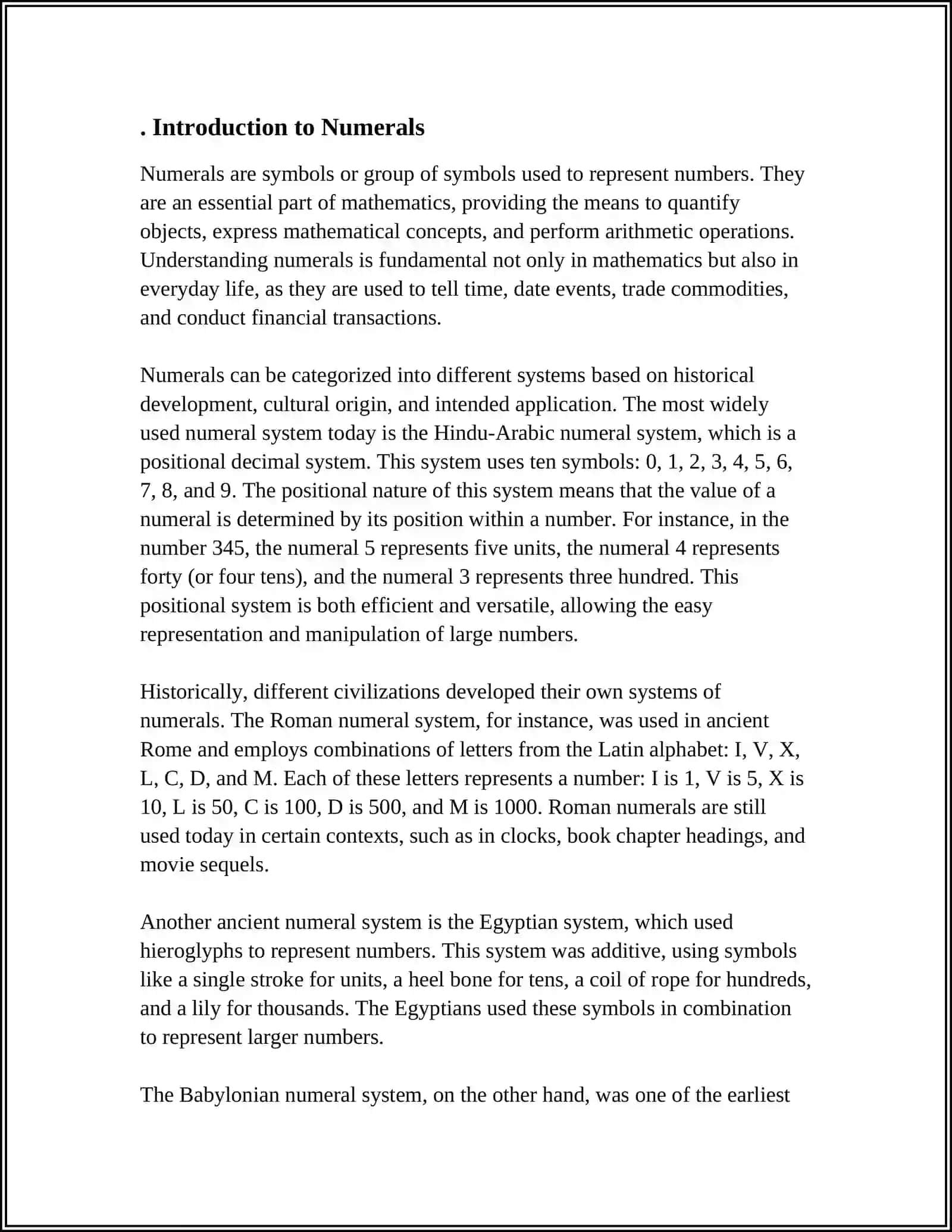 ARTICLES. NUMERALS. OUR FUTURE PROFESSION. THE SYSTEMS OF THE HUMAN BODY 4