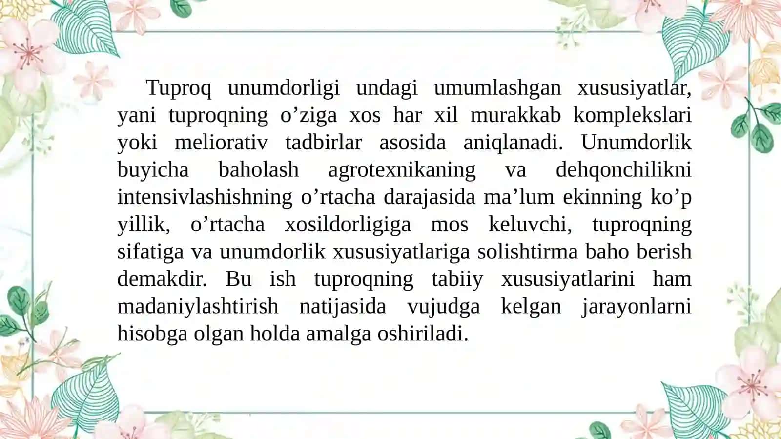 Tuproqshunoslik 4-kurs taqdimoti 4