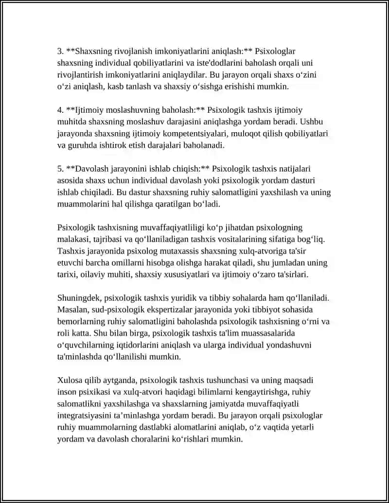 PSIXOLOGIK TASHXIS(DIAGNOZ) 4