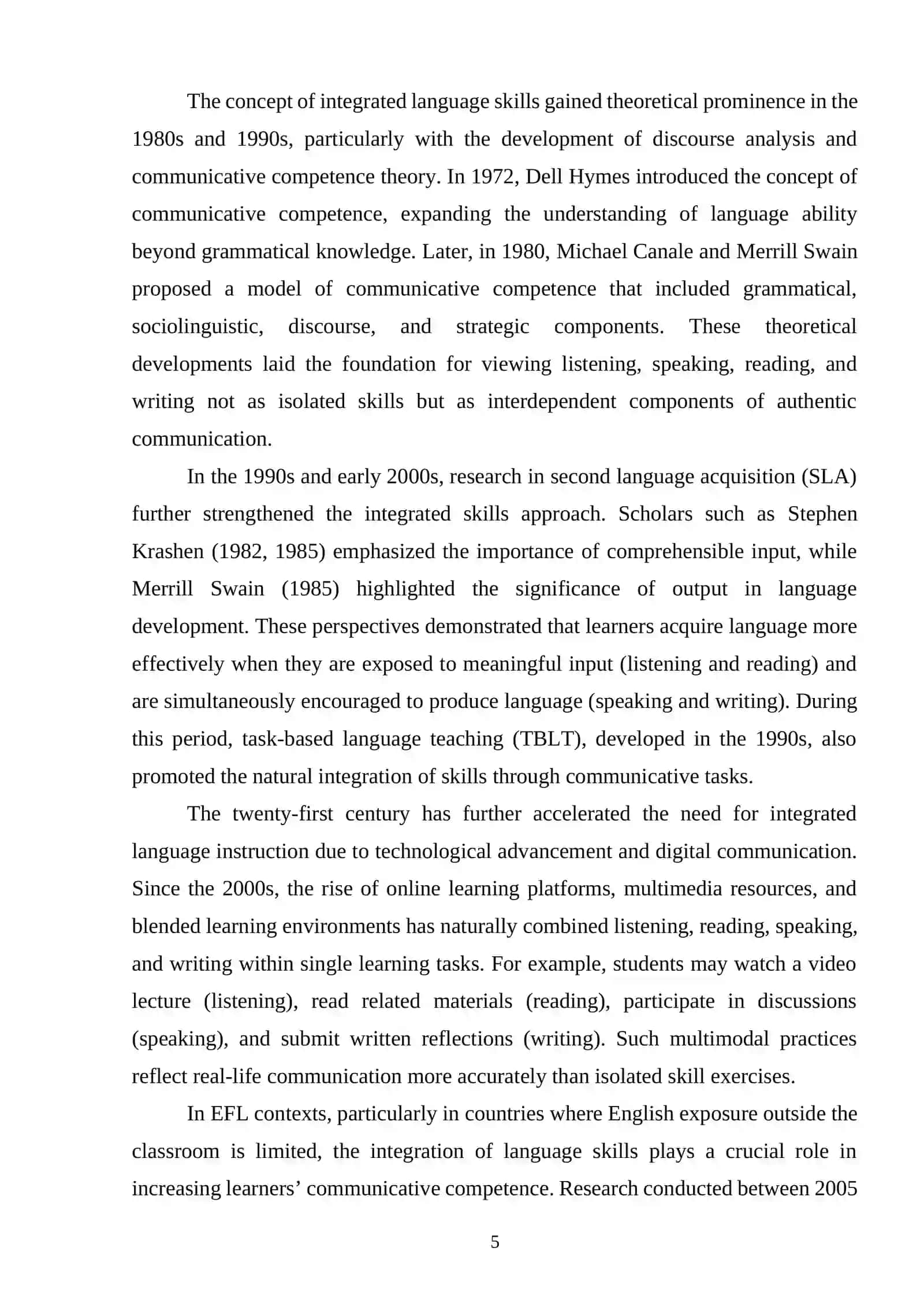 Benefits of Integrated Language Skills for EFL Learners 4