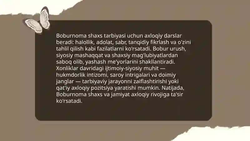 Boburnoma " uning tarbiyaviy ahamiyati 4