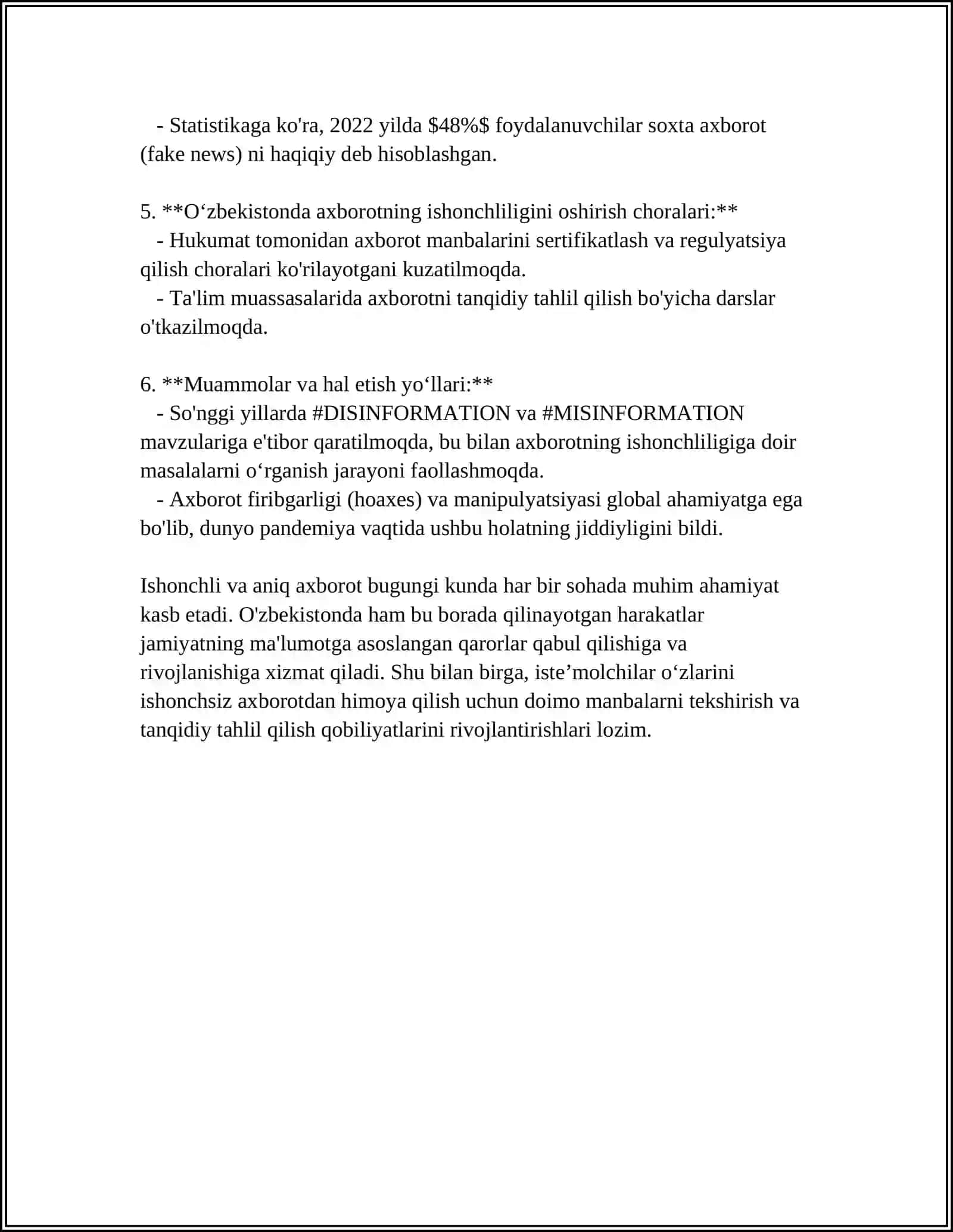 MEDIA MAYDONIDA AXBOROT TARQATISH MADANIYATI 4
