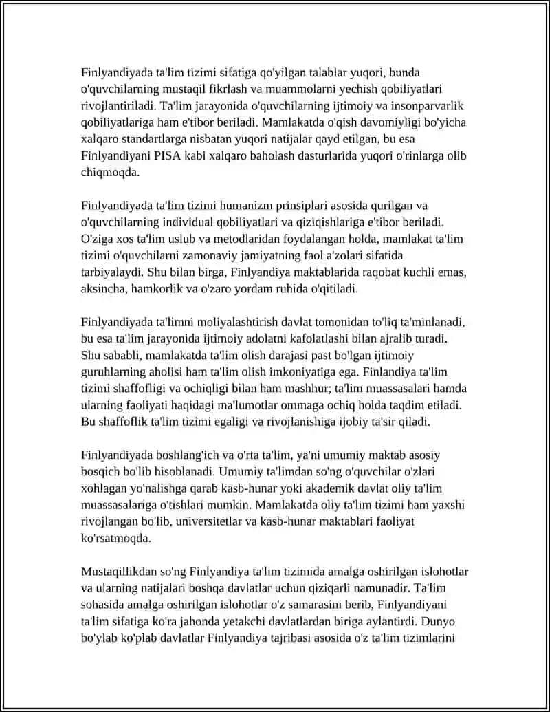 FINLANDIYADA TALIM TIZIMI 4