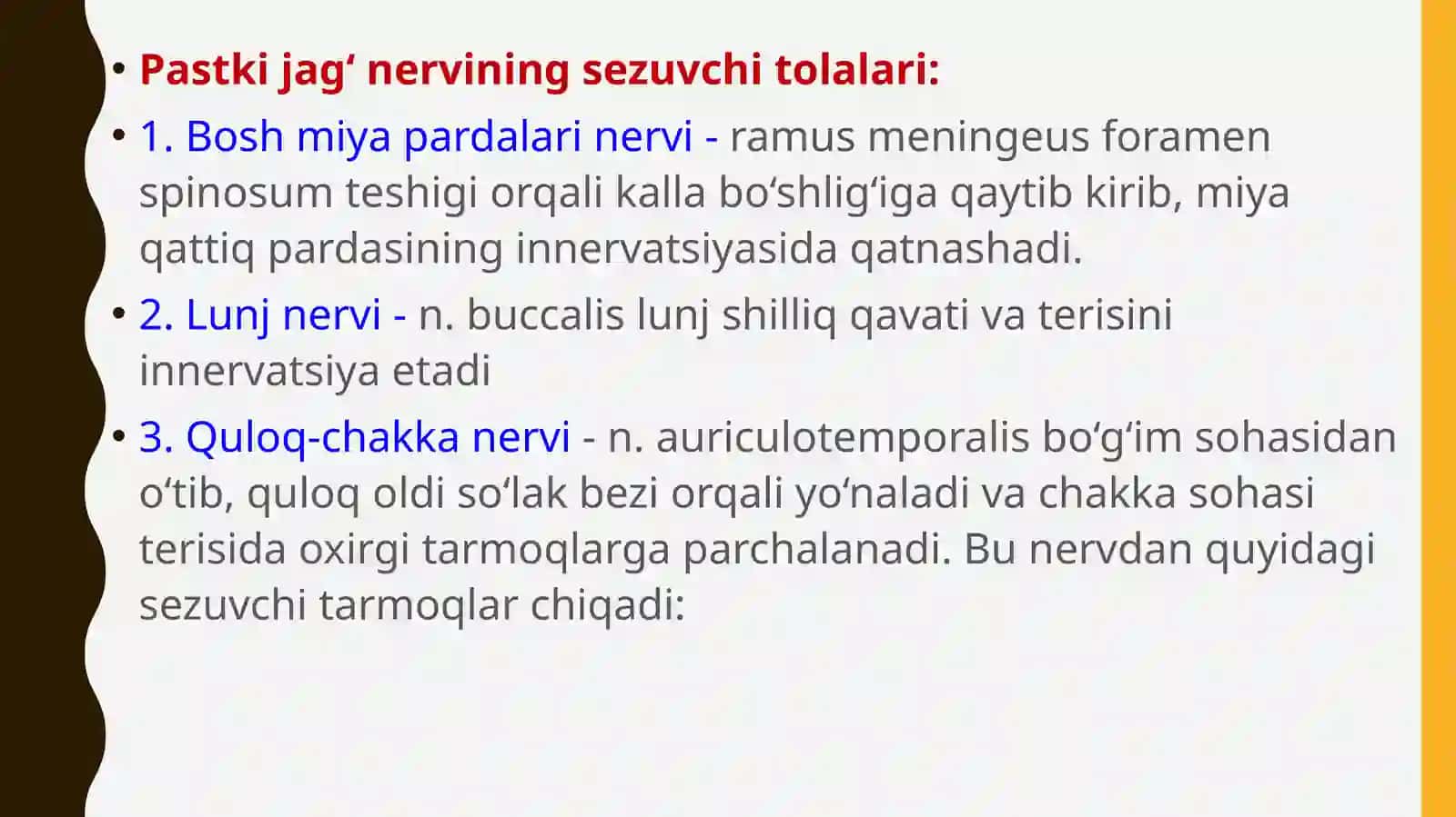 Uchshoxlinervni3-shoxi (n.mandibularis) 4