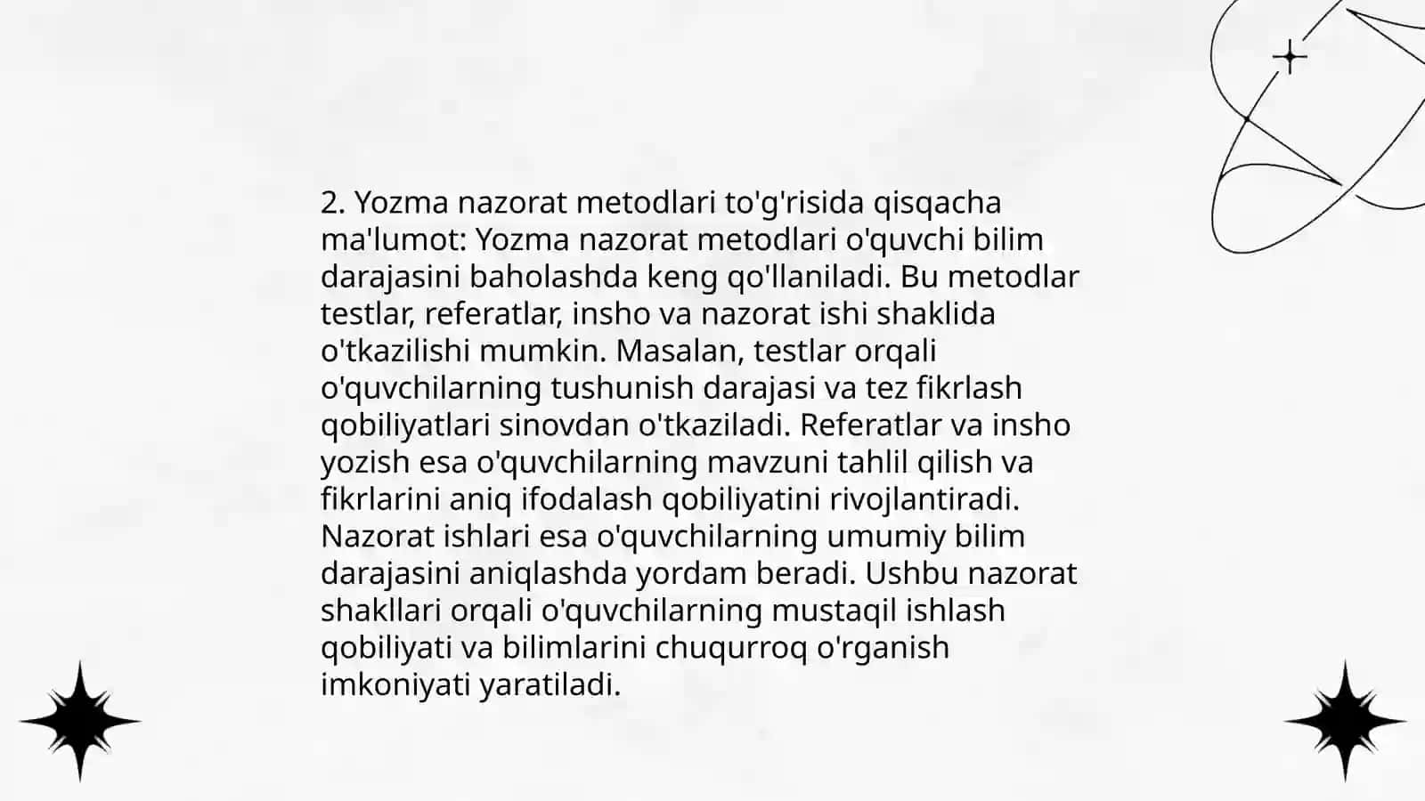 Ogʻzaki va yozma metodlari 4