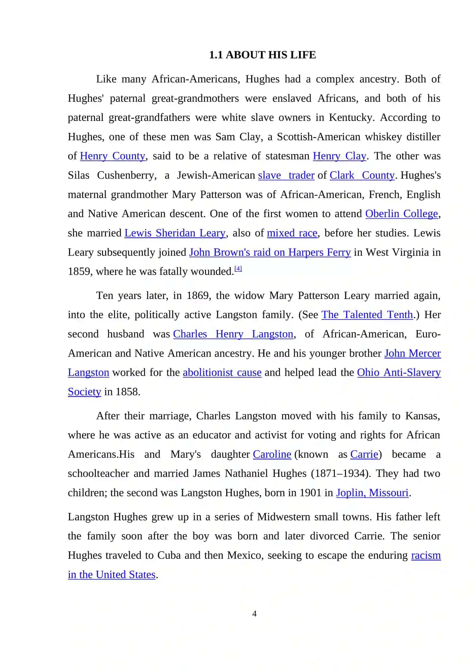 Kurs ishlari: Langston Hughes and His Poetry 4