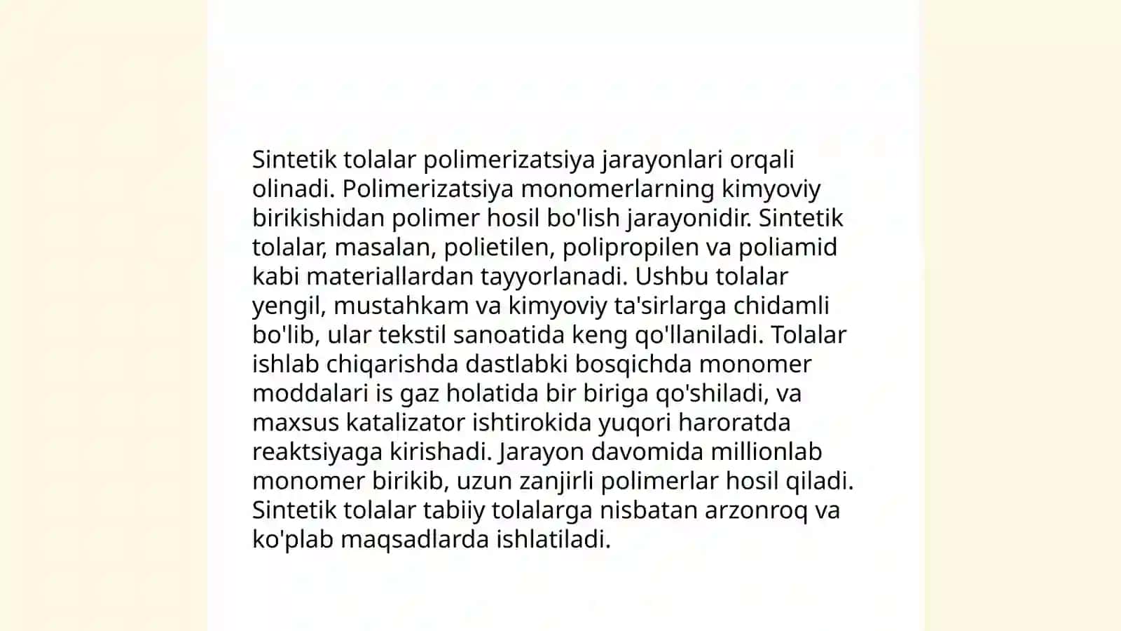Tabiiy tolalar va ularning polimer xususiyatlari 4