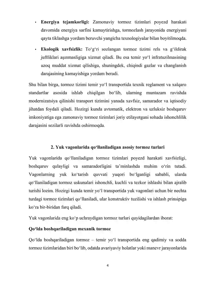 Zamonaviy yuk vagonlardagi tormoz uskunalar 4