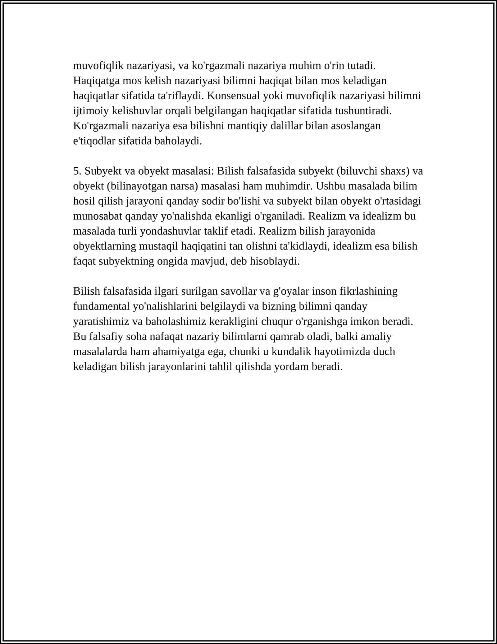 BILISH FALSAFASI 4