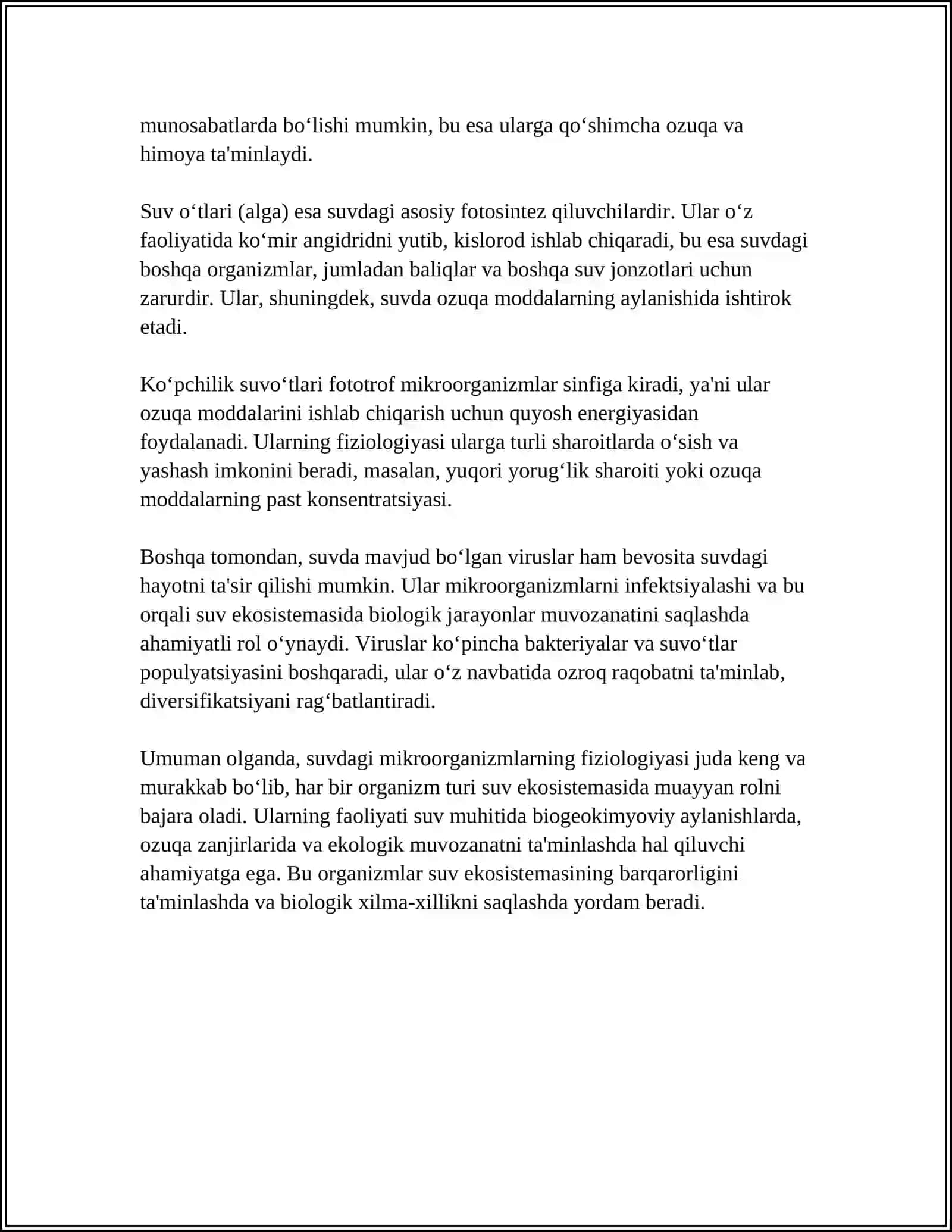 MIKROORGANIZMLARNING SUVDA TARQALISHI 4