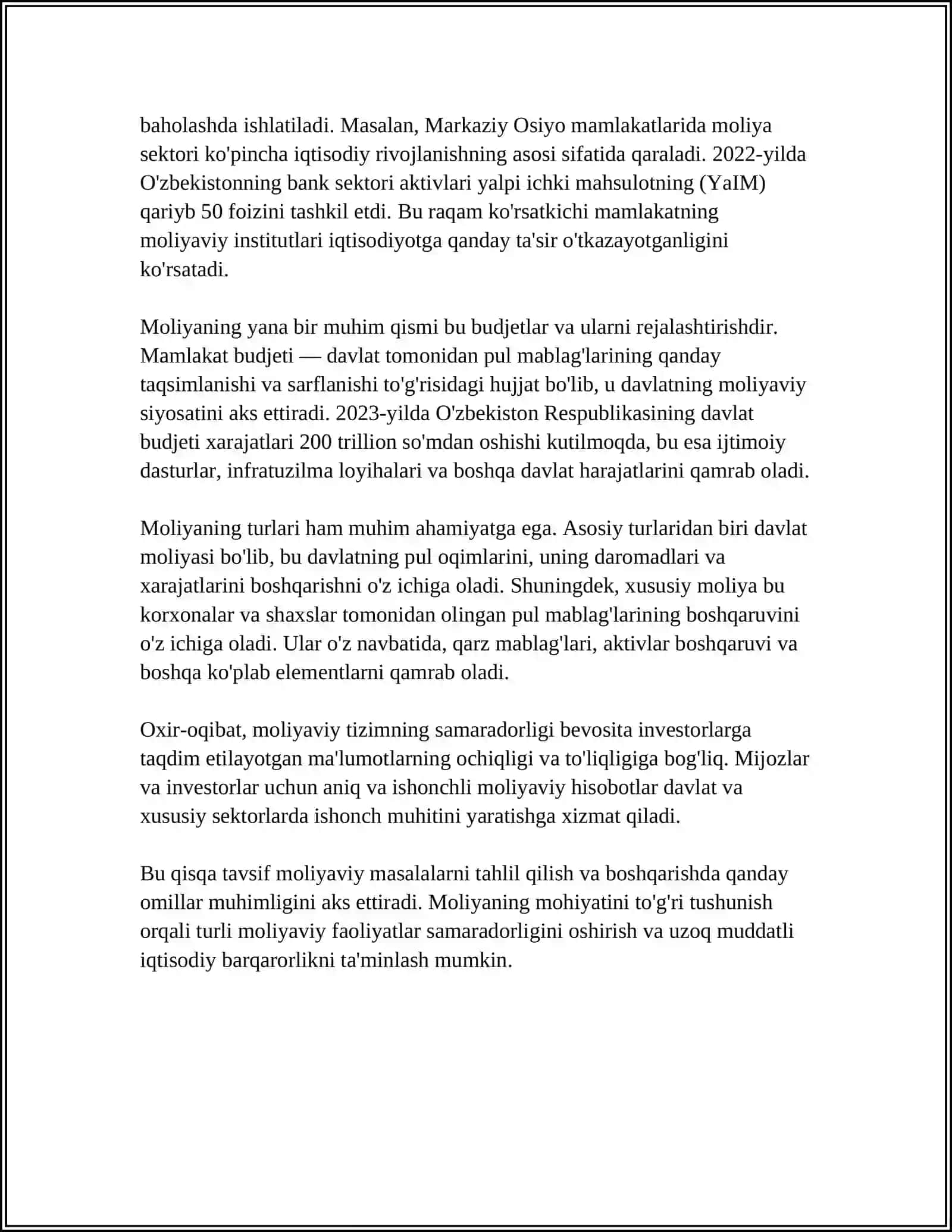 Moliyaning Mohiyati va Funksiyalar 4