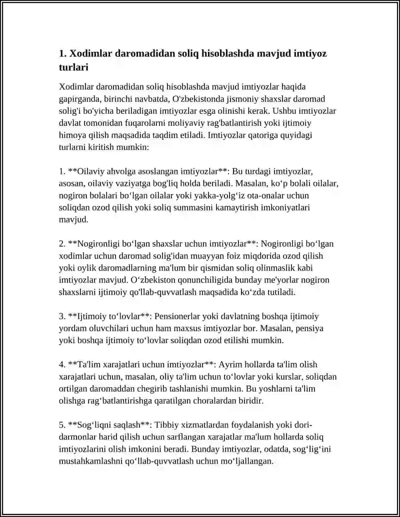 XODIMLAR DAROMADIDAN SOLIQ HISOBLASHDA IMTIYOZLAR 4