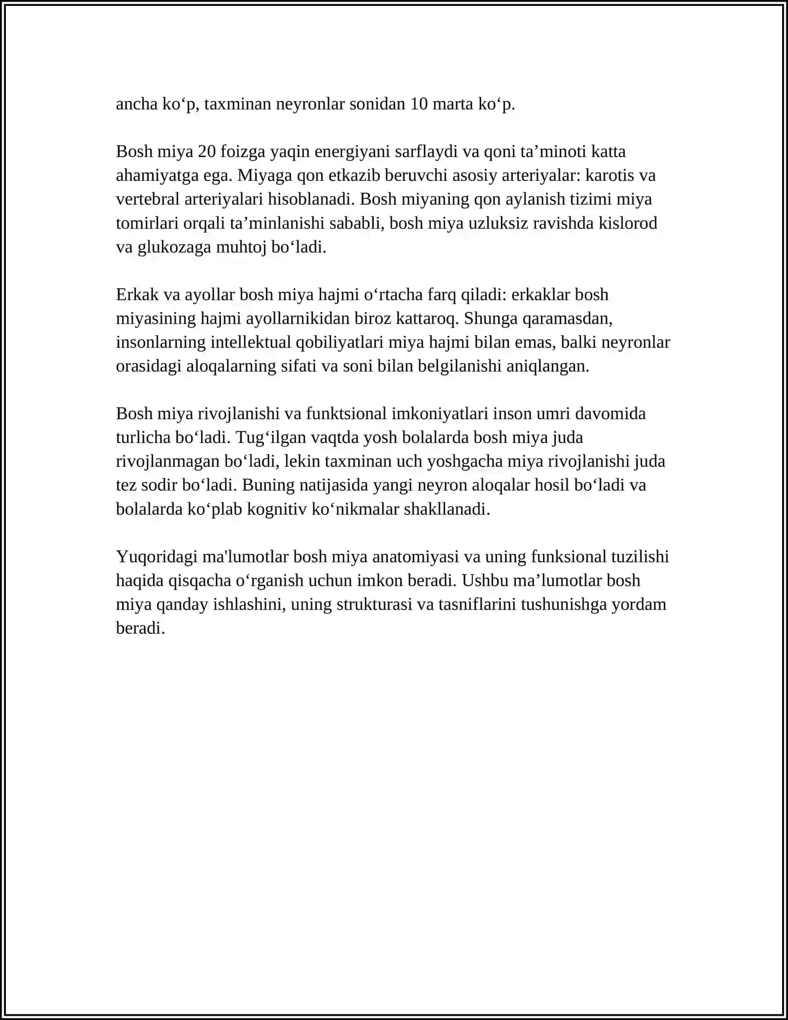 MUSTAQIL ISH Mavzu: BOSH MIYA NERVLARI 4