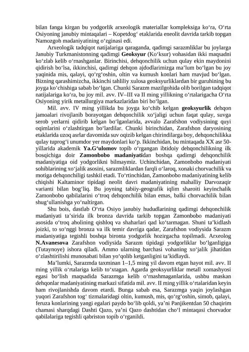 O‘rta Osiyo qadimgi dunyosining mintaqaviy rivojlanishi va madaniy-xo‘jalik markazlarining tashkil topishi 4